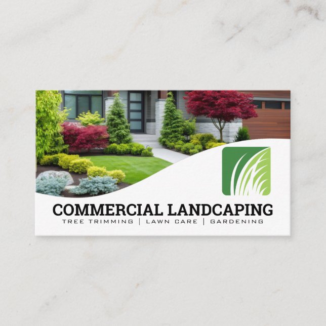 Cartão De Visita Landscaping | Bushes | Trees | Gardening (Frente)