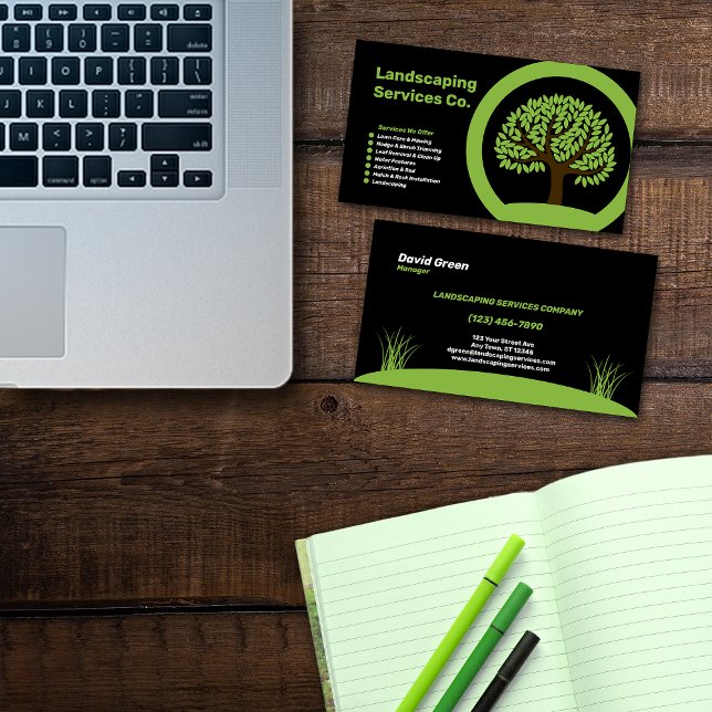 Cartão De Visita Landscaping Services Company (Criador carregado)