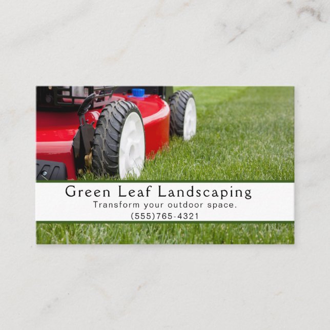 Cartão De Visita Landscaping Yard Lawn Mower Service (Frente)