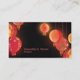 Cartão De Visita Lanternas Asiáticas Chic Personalizadas