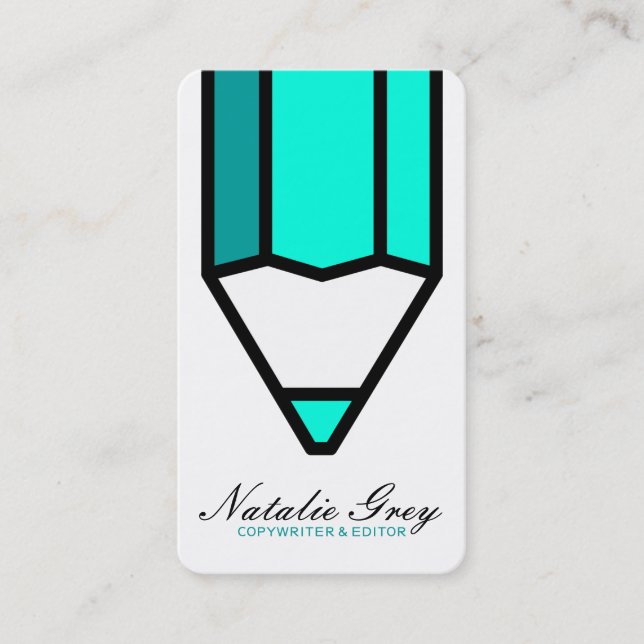 Cartão De Visita Lápis moderno do editor criativo do Copywriter do (Frente)