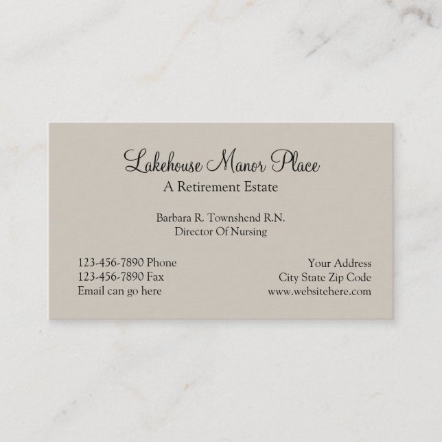 Cartão De Visita Lar de idosos (Frente)