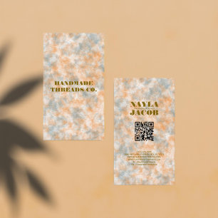 Cartão De Visita Laranja Aquarela e Cinza de vestuário feito à mão