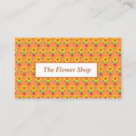 Cartão De Visita Laranja Brilhante E Girassol Amarelo