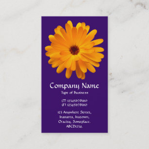 Cartão De Visita Laranja Marigold - Roxo Profundo