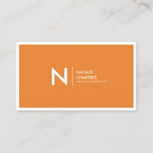 Laranja minimalista finamente quadro branca do