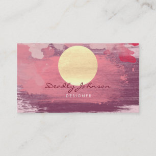Cartão De Visita Laranja moderna do rosa da pintura do abstrato da