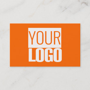 Cartão De Visita laranja neon - adicione seu logotipo em negrito