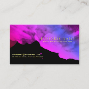 Cartão De Visita Laranjas profundas e magenta aquarelas em preto
