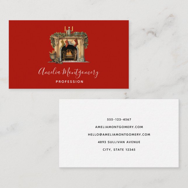 Cartão De Visita Lareira Vitoriana Cozy (Frente/Verso)