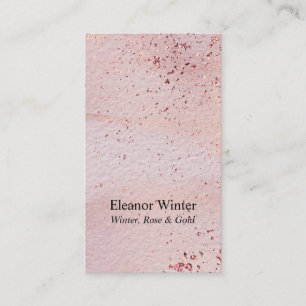 Cartão De Visita Lascas Metálicas em Rose Gold e Textura de Aquarel