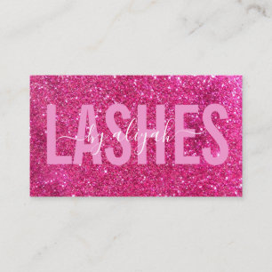 Cartão De Visita Lash Artist Tipografia Cinza-Rosa Estimulante