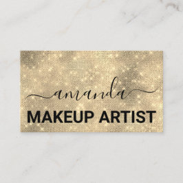 Cartão De Visita Lash Care Makeup Logotipo Abstrato Dourado Spark