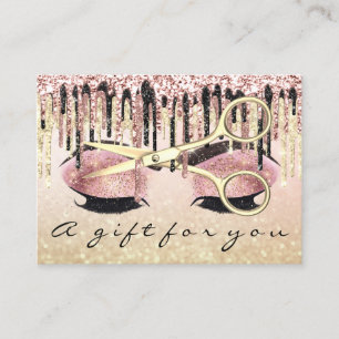 Cartão De Visita Lash de ativação do Rosa do Hairdresser do Certifi