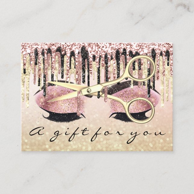 Cartão De Visita Lash de ativação do Rosa do Hairdresser do Certifi (Frente)