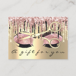 Cartão De Visita Lash de Maquiagem Dourada de Rosa de Hairdresser d