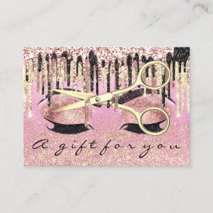 Cartão De Visita Lash de Maquiagem Rosa Rosa do Cabeçalho do Certi