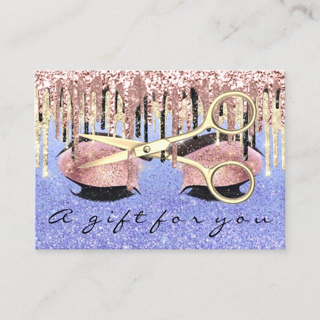 Cartão De Visita Lash do Artista Makeup do Hairdresser do Certifica (Frente)