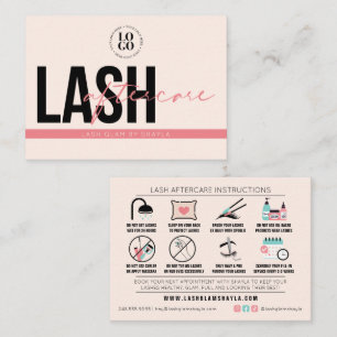 Cartão De Visita Lash Instruções pós-tratamento Extensões Cart