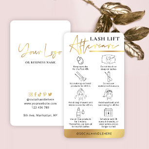 Cartão De Visita Lash Lift & Tint Afcare Guide White & Dourado