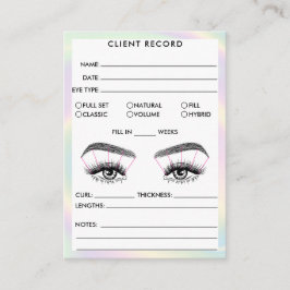 Cartão De Visita Lash Registro do cliente Adicionar logotipo Hológr