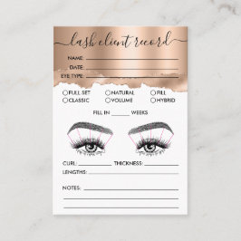 Cartão De Visita Lash Registro do cliente Adicionar logotipo Rosa D