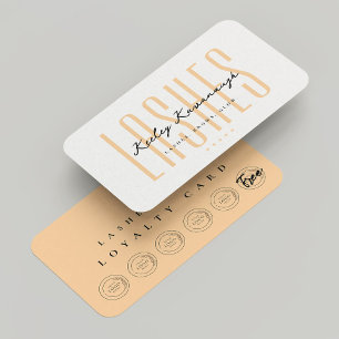 Cartão De Visita Lash Tech Beauty Peach Caramel Punch Loyalty Card