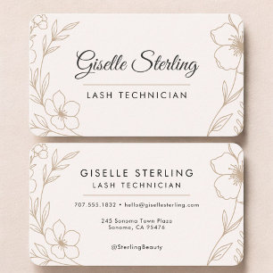 Cartão De Visita Lash Tech Floral