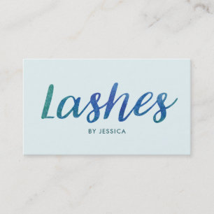 Cartão De Visita Lash Technician Azul Verde