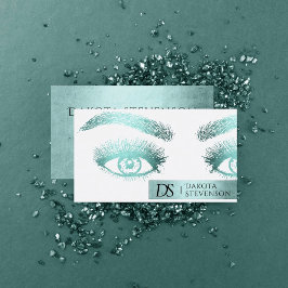 Cartão De Visita Lash Technician | Luxuoso Turquesa Verde-Teal