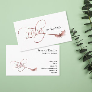 Cartão De Visita Lashes Beauty Makeup Girl Lash Extension Elegante