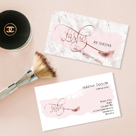 Cartão De Visita Lashes Beauty Makeup Girl Lash Extension Marble