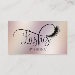 Cartão De Visita Lashes Beauty Makeup Girl Lash Holographic Foil