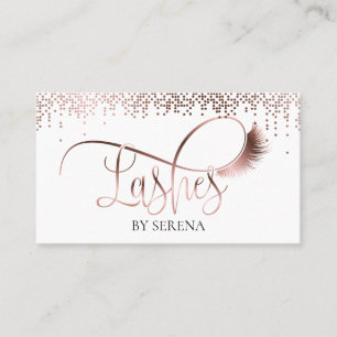 Cartão De Visita Lashes Beauty Makeup Girl Lash Rosa Confetti