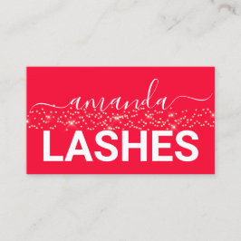 Cartão De Visita Lashes Brota Logotipo de ativação Confetti rosa Do