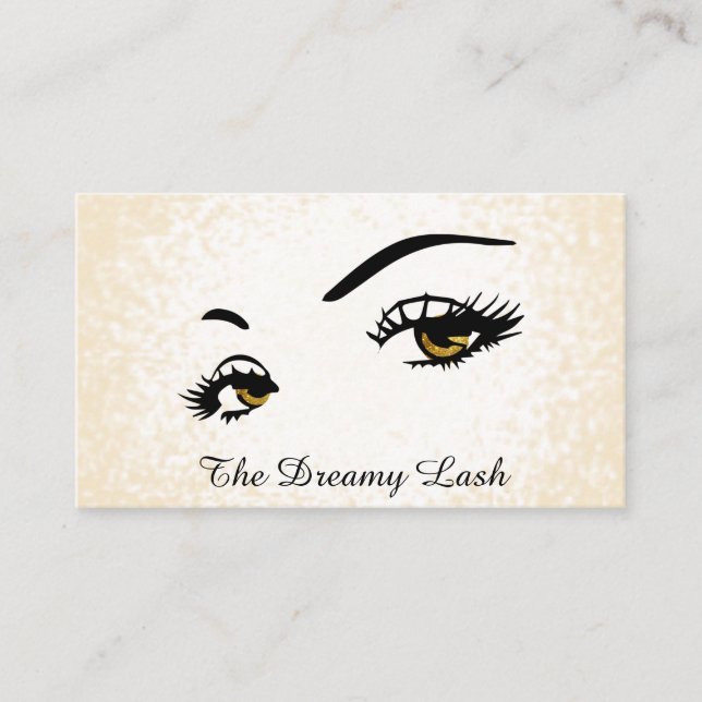 Cartão De Visita *~* Lashes Brows Extensões Douradas Glitter (Frente)