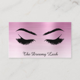 Cartão De Visita *~* Lashes Brows Extensões QR Metal DUSTY ROSA
