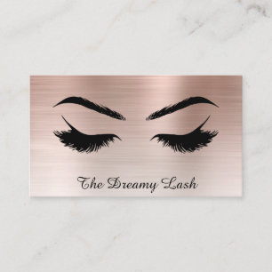 Cartão De Visita *~* Lashes Brows Extensões QR Metal PEACH BRONZE