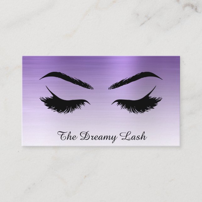 Cartão De Visita *~* Lashes Brows Extensões QR ROYAL Metal (Frente)