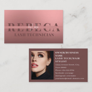 Cartão De Visita Lashes Brows Makeup Artist Pink 1 Foto