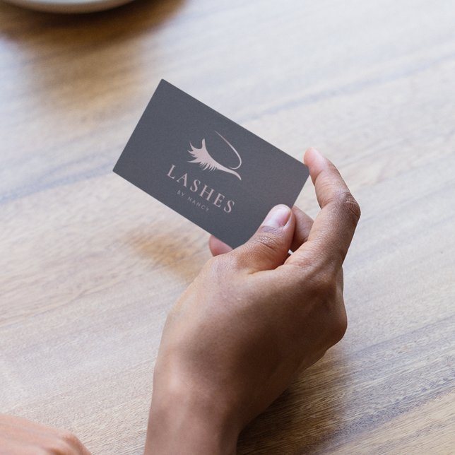 Cartão De Visita Lashes Chic Rosa Dourado (Criador carregado)