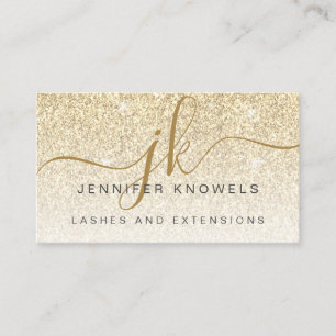 Cartão De Visita Lashes de Glama Dourado Monograma
