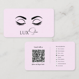 Cartão De Visita Lashes do logotipo de código QR da conexão de mídi