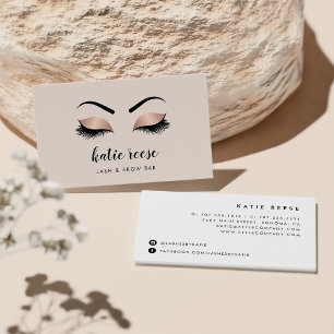 Cartão De Visita Lashes Dourados e Beleza da Rosa Faux