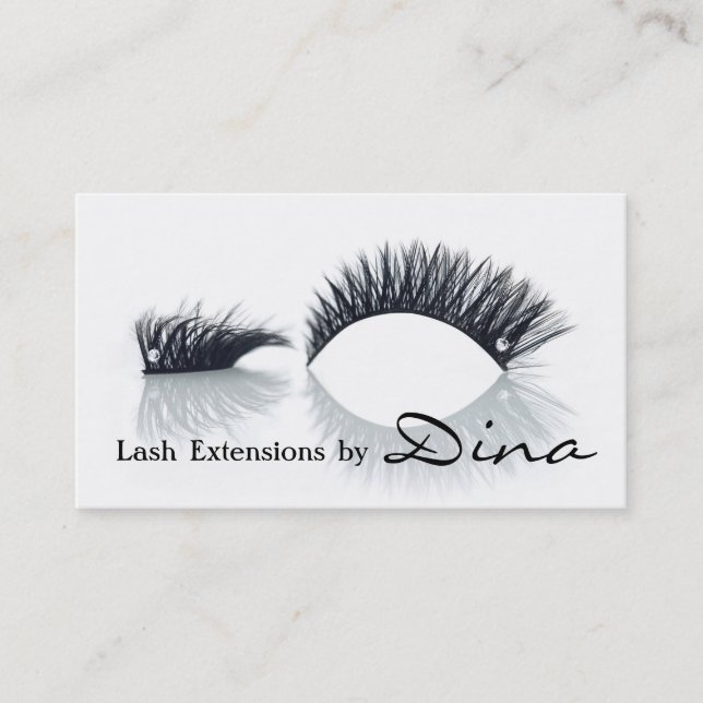 Cartão De Visita Lashes, Extensões Lash, Salão de Bela, Cosmetologi (Frente)
