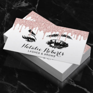 Cartão De Visita Lashes Eyelash Makeup Artista Rosa