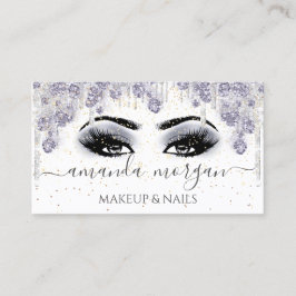 Cartão De Visita Lashes Hairdresser Makeup Artista Cinza Enfumaçado