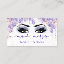 Cartão De Visita Lashes Hairdresser Makeup Artista Enfumaçado Azul