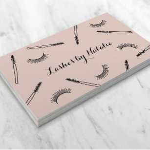 Cartão De Visita Lashes Makeup Artist Cute Eyelash Salon Rosa