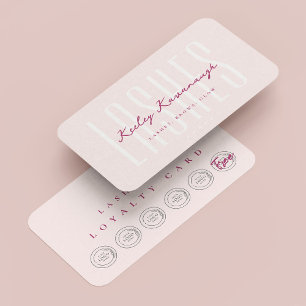 Cartão De Visita Lashes Makeup Artist Punch Pink Loyalty Card